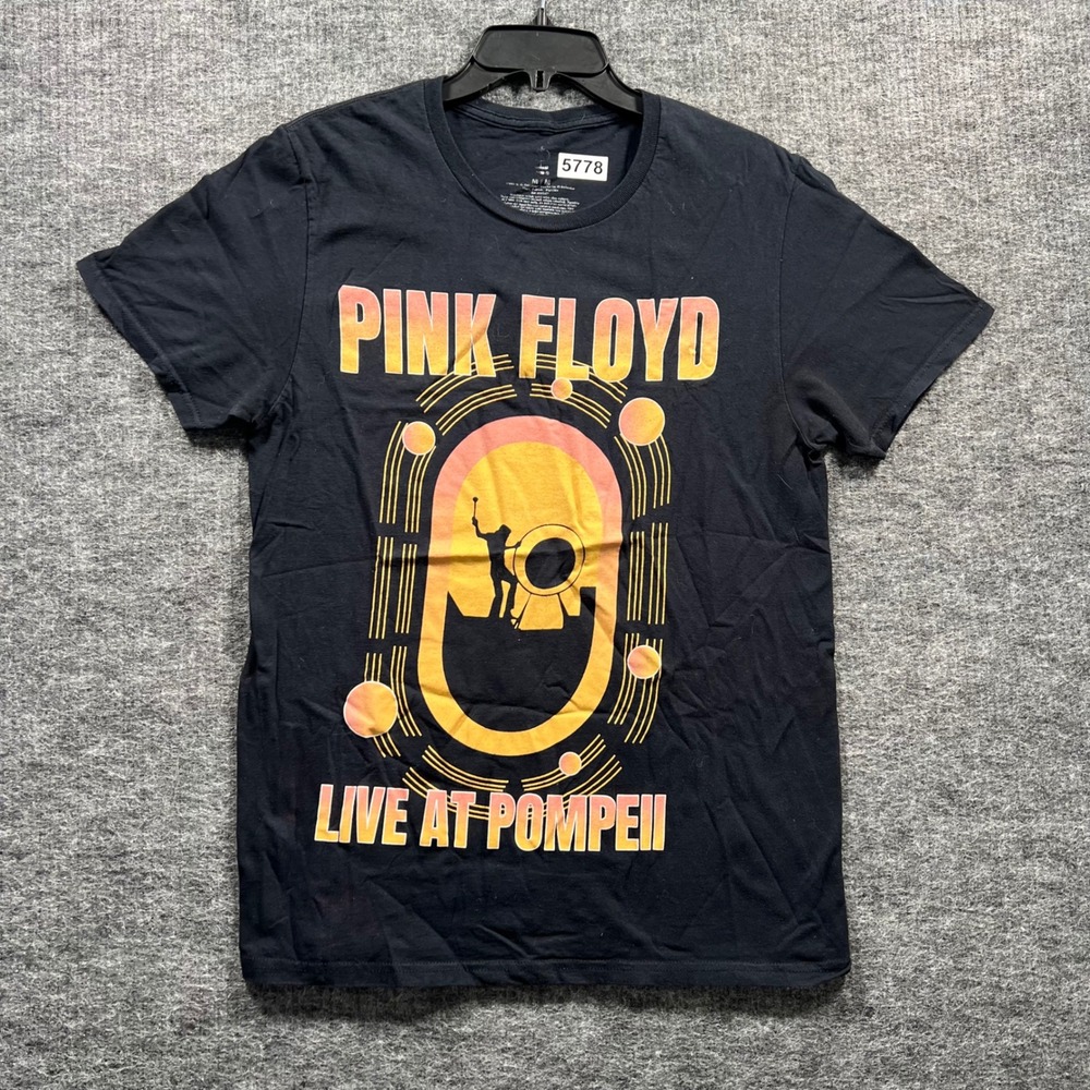 Pink Floyd Live at Pompeii Black Graphic T-Shirt Mens Medium